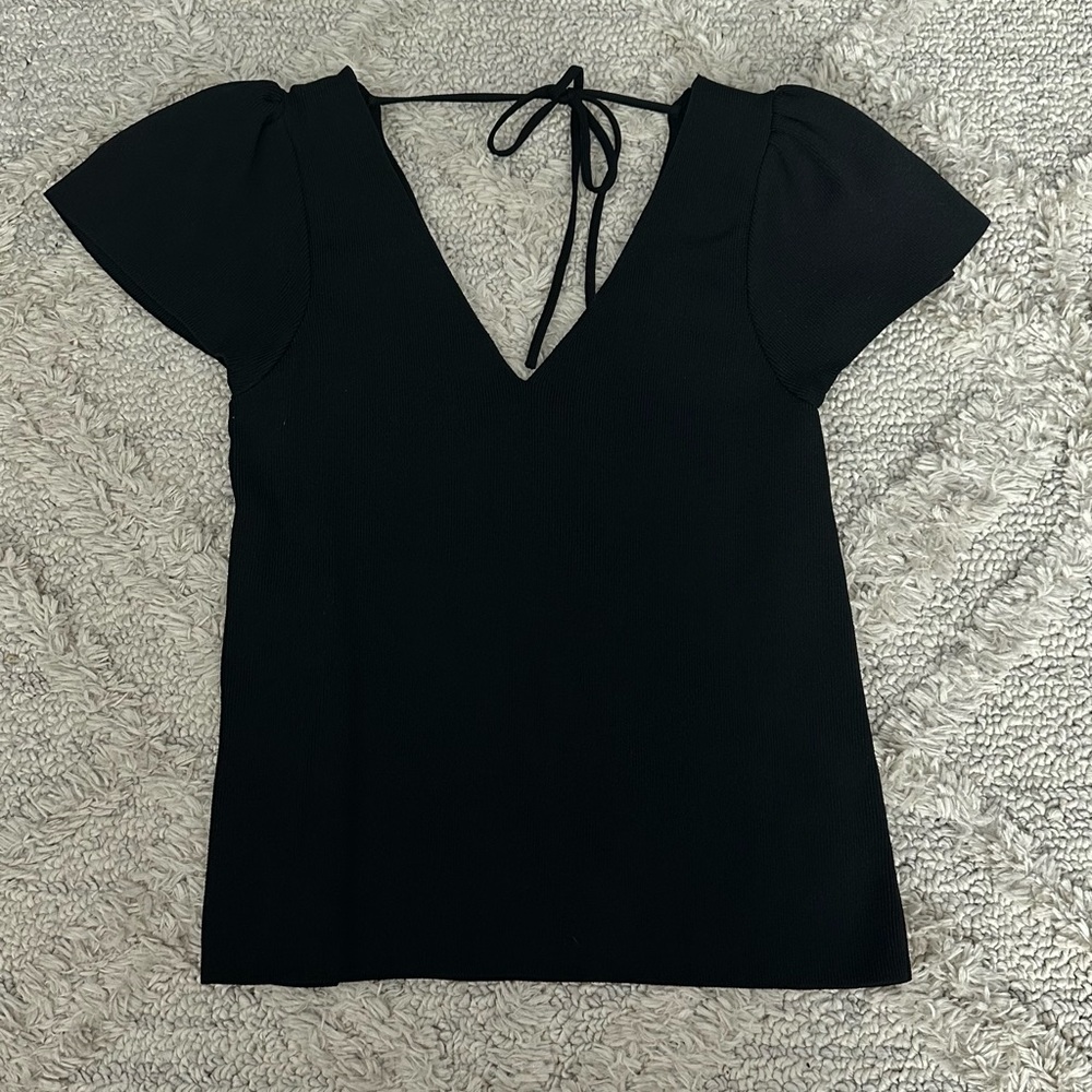 Mango ( MNGO )  Black V-Neck Blouse